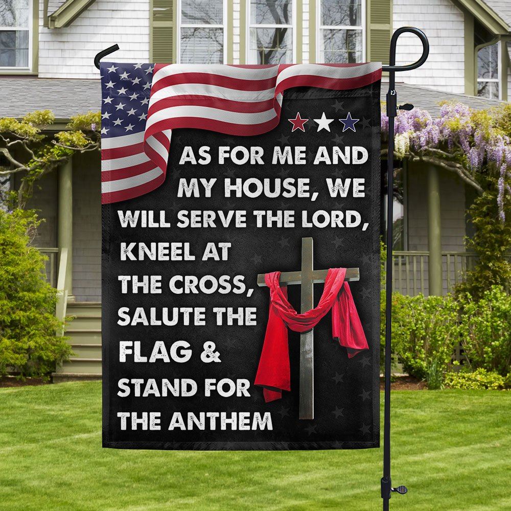 As For Me And My House We Will Serve The Lord Flag, Jesus Cross American House Flags, Christian Flag, Scripture Flag, Garden Banner