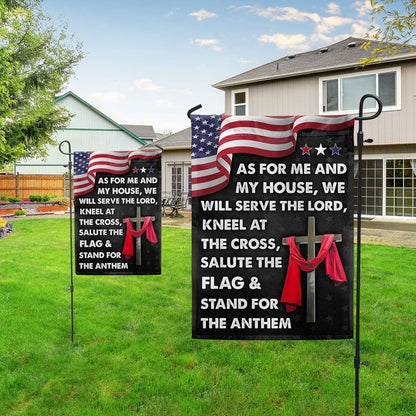 As For Me And My House We Will Serve The Lord Flag, Jesus Cross American House Flags, Christian Flag, Scripture Flag, Garden Banner