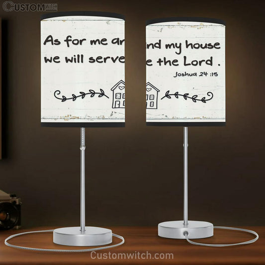 As For Me And My House We Will Serve The Lord Rustic Farmhouse Table Lamb Print - Inspirational Table Lamb Art - Scripture Lamb Gift
