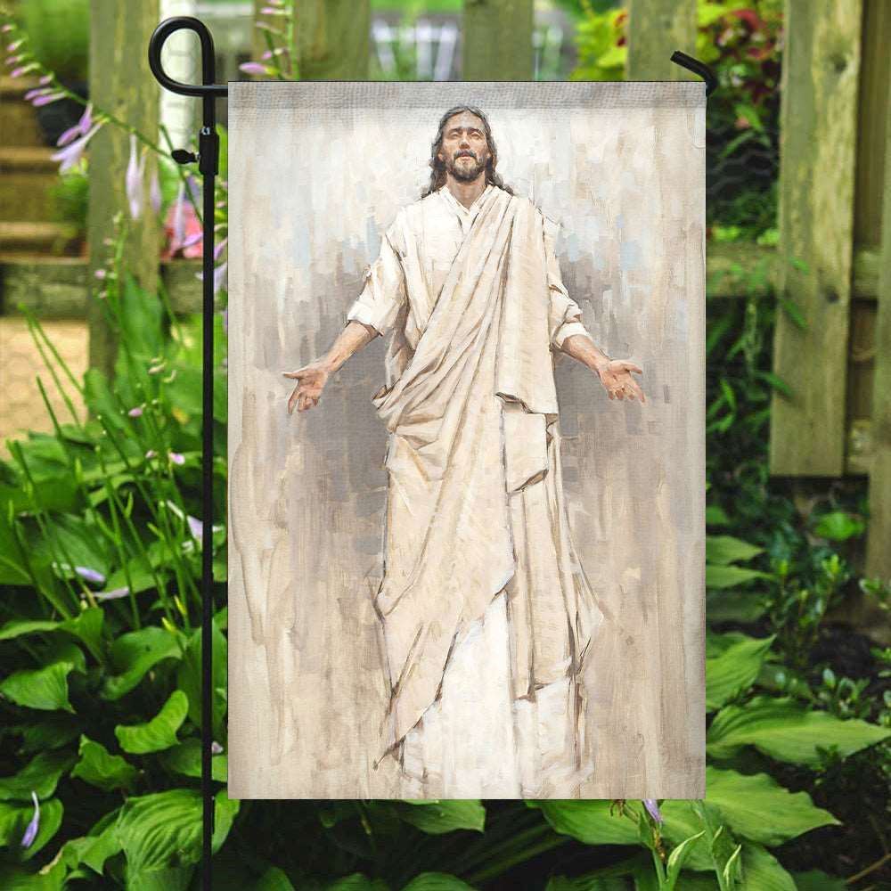 Ascension Dan Wilson, Jesus Flag, Christian's Flag, Garden Decor, Garden Flag, Welcome Garden Flags, Christian Flag, Scripture Flag, Garden Banner