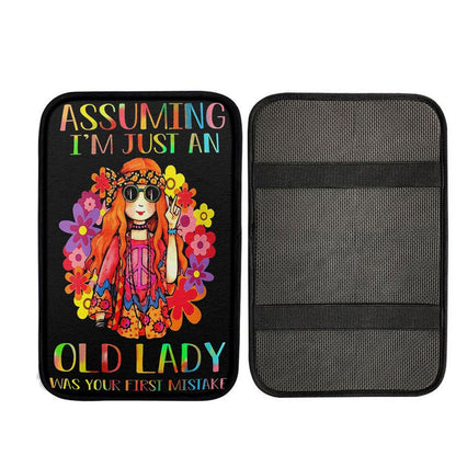 Assuming I'm Just An Old Lady Car Armrest Pad Car Center Console Cover - Hippie Car Armrest Pad - Pshycadellic Car Armrest Pad