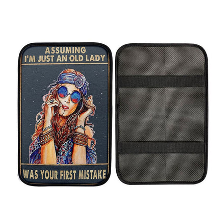 Assuming I'm Just An Old Lady Car Center Console Cover - Boho Hippie Room - Bohemian Car Armrest Pad - Gift For Women