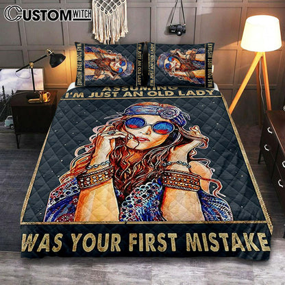 Assuming I'm Just An Old Lady Quilt Bedding Set Bedroom - Boho Hippie Room Decor - Bohemian Room Decor - Gift For Women