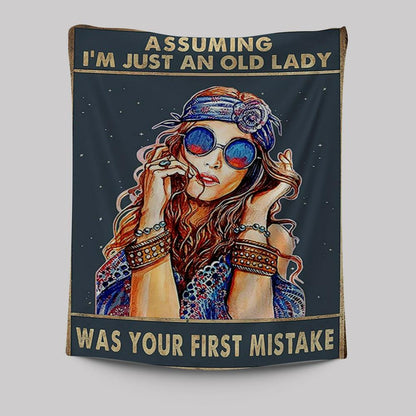 Assuming I'm Just An Old Lady Tapestry Wall Art - Boho Hippie Room Decor - Bohemian Room Decor - Gift For Women