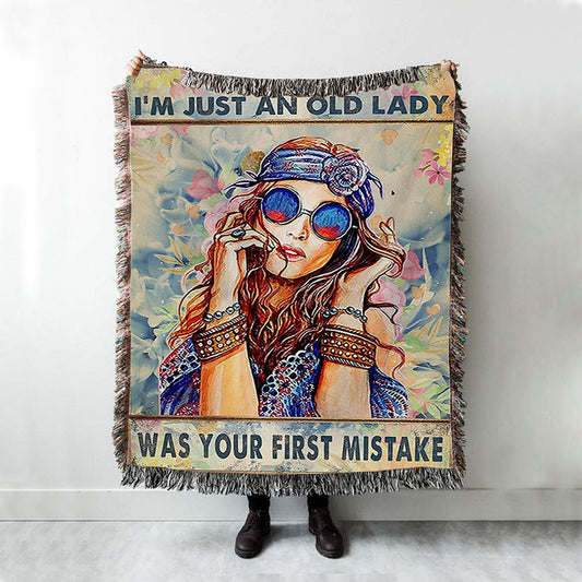 Assuming I'm Just An Old Lady Woven Throw Blanket - Hippie Bohemian Boho Blanket - Boho Throw Blanket - Gift For Women