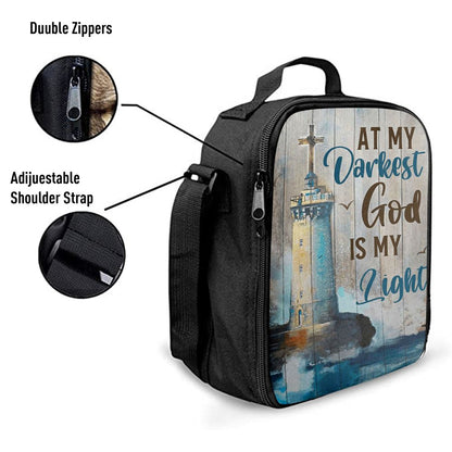 At My Drakest God Is My Life Lighthouse Lunch Bag, Christian Lunch Bag For School, Picnic, Religious Lunch Bag