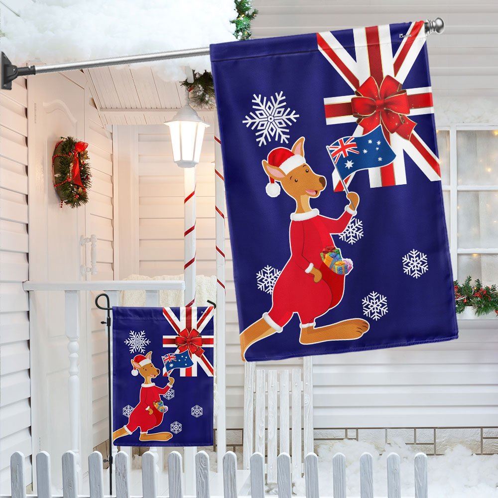 Australia Christmas Kangaroo Claus Merry Christmas Flag, Christmas Garden Flag, Home Decor Accessories, Christmas Outdoor Decor Ideas