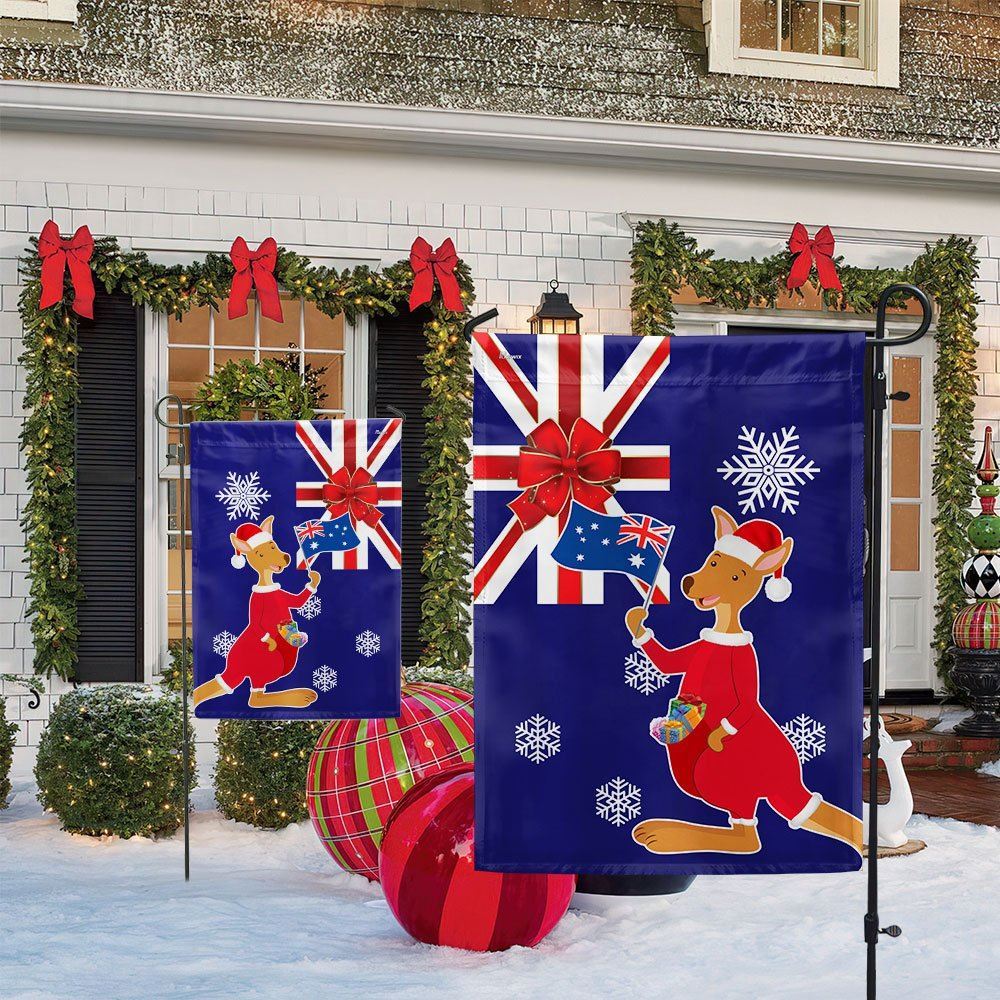Australia Christmas Kangaroo Claus Merry Christmas Flag, Christmas Garden Flag, Home Decor Accessories, Christmas Outdoor Decor Ideas
