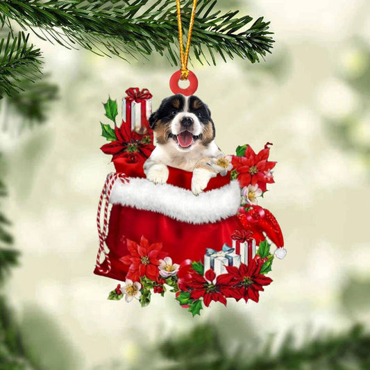 Australian Shepherd In Gifts Bag Christmas Ornament, Christmas Gift, Christmas Tree Decorations, Christmas Ornament 2023