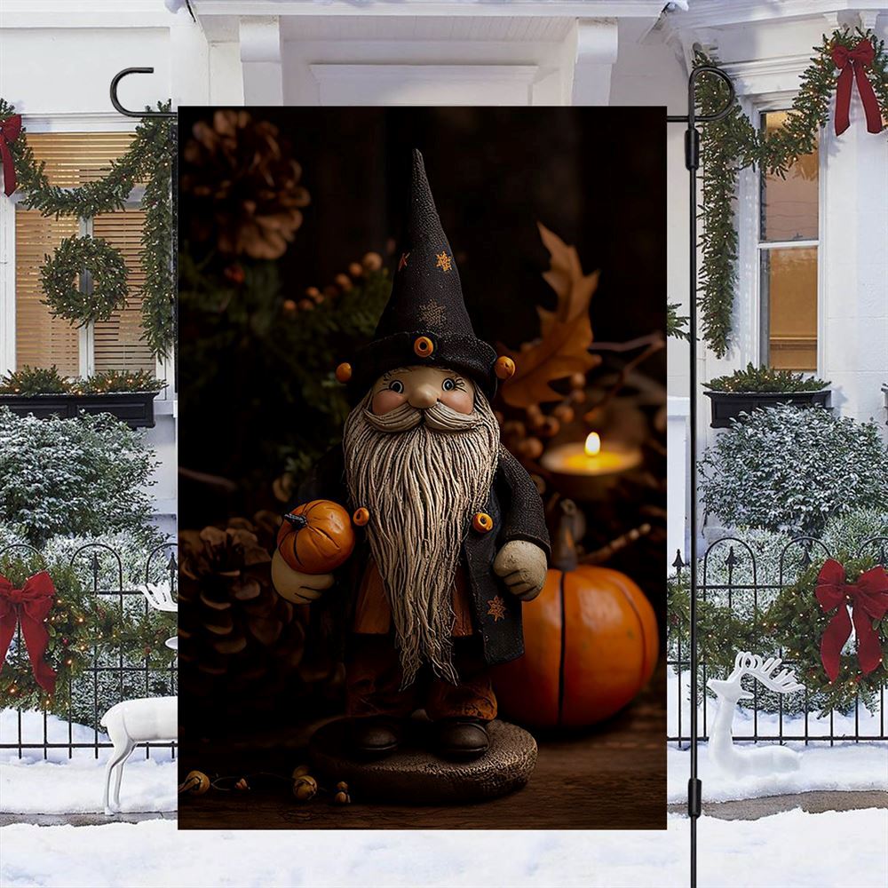 Autumn Gnome's Festive Feast Flag, Christmas Garden Flag, Home Decor Accessories, Christmas Outdoor Decor Ideas