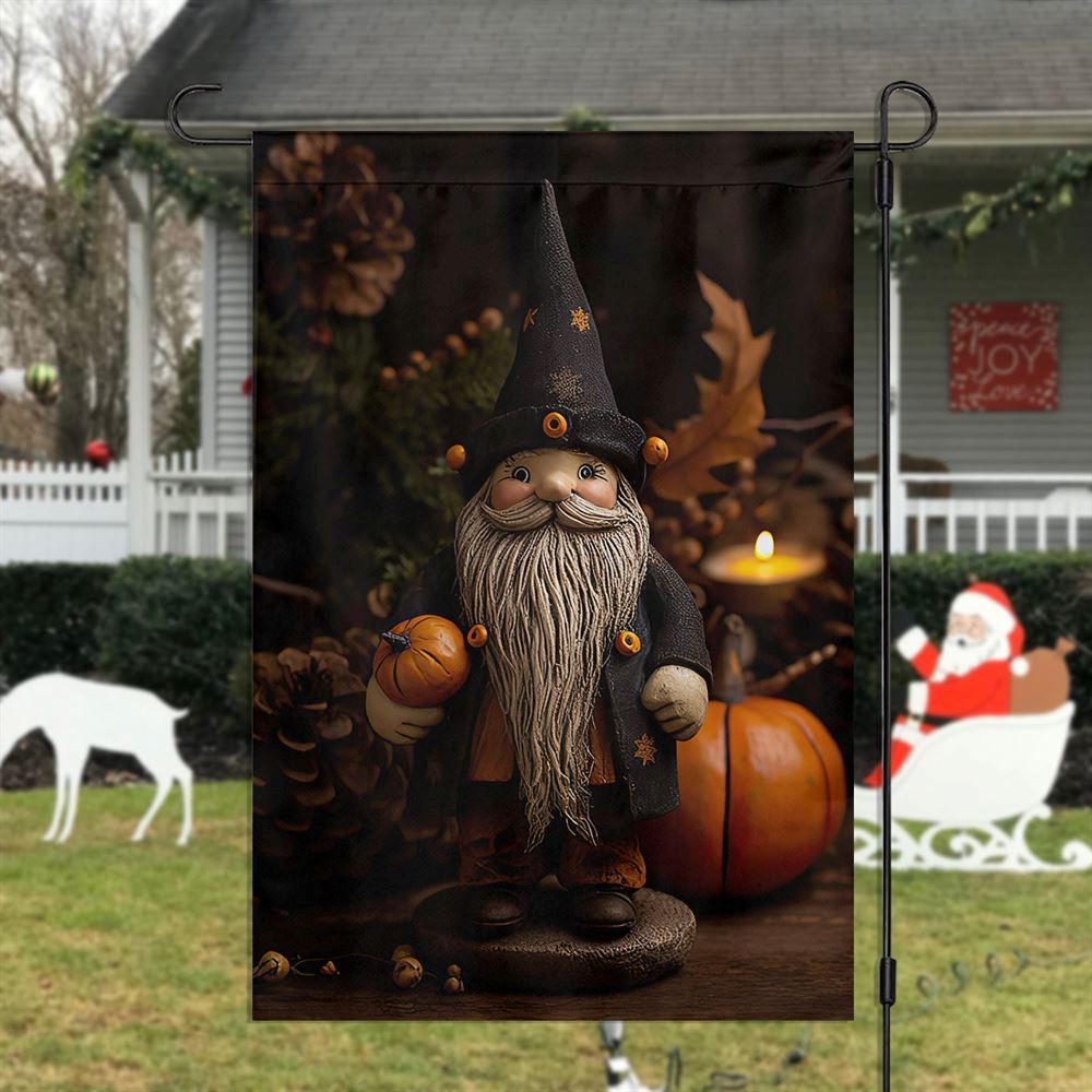 Autumn Gnome's Festive Feast Flag, Christmas Garden Flag, Home Decor Accessories, Christmas Outdoor Decor Ideas