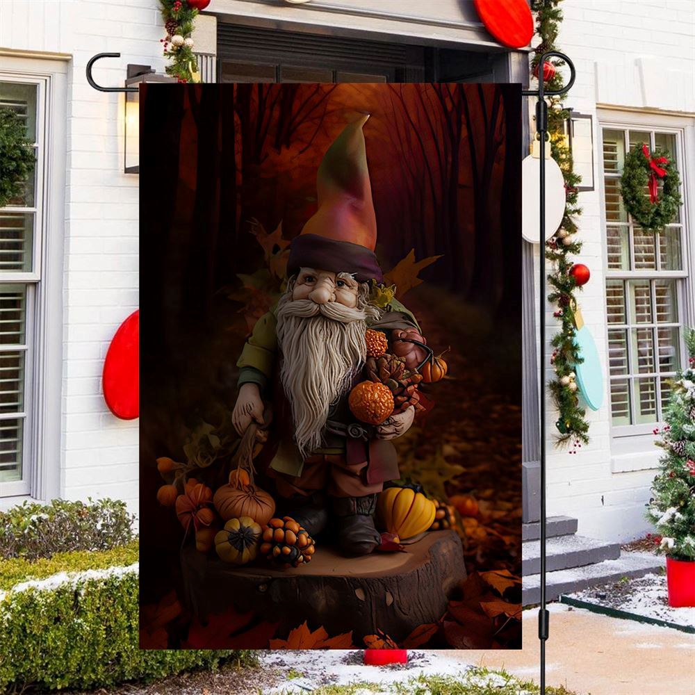 Autumn Gnome's Harvest Celebration Flag, Christmas Garden Flag, Home Decor Accessories, Christmas Outdoor Decor Ideas