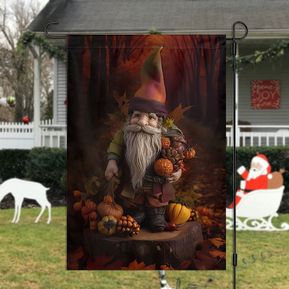 Autumn Gnome's Harvest Celebration Flag, Christmas Garden Flag, Home Decor Accessories, Christmas Outdoor Decor Ideas