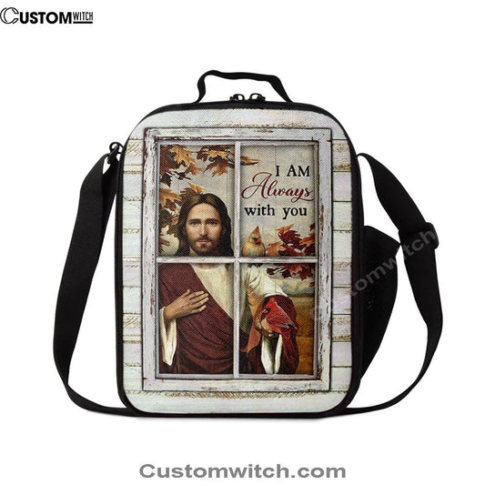 Autumn Season Cardinals Lunch Bag, Christian Lunch Bag For School, Picnic, Religious Lunch Bag