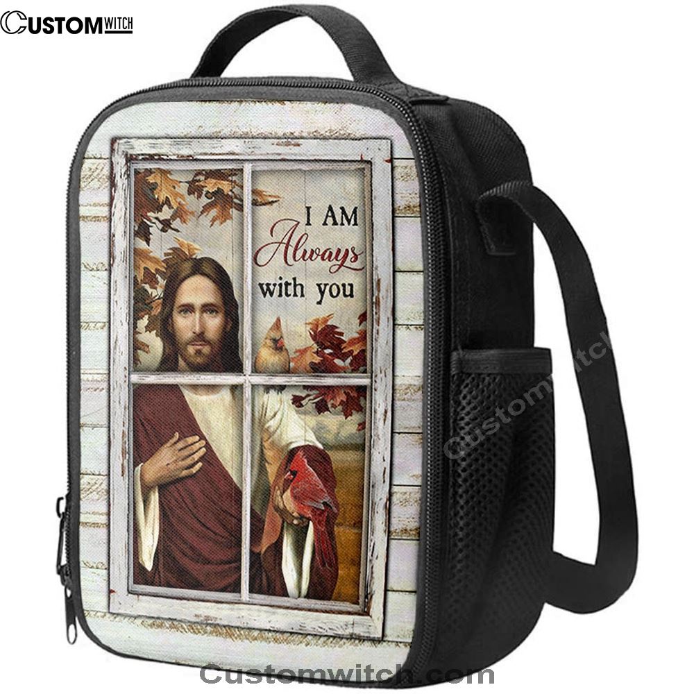 Autumn Season Cardinals Lunch Bag, Christian Lunch Bag For School, Picnic, Religious Lunch Bag