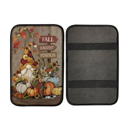 Autumn Season Pumpkin Autumn Leaves Fall Harvest Pumpkin Car Center Console Cover, Religious Car Armrest Accessories