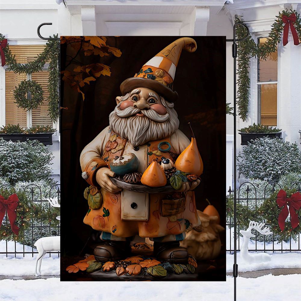 Autumn's Keeper The Enchanted Garden Gnome Flag, Christmas Garden Flag, Home Decor Accessories, Christmas Outdoor Decor Ideas