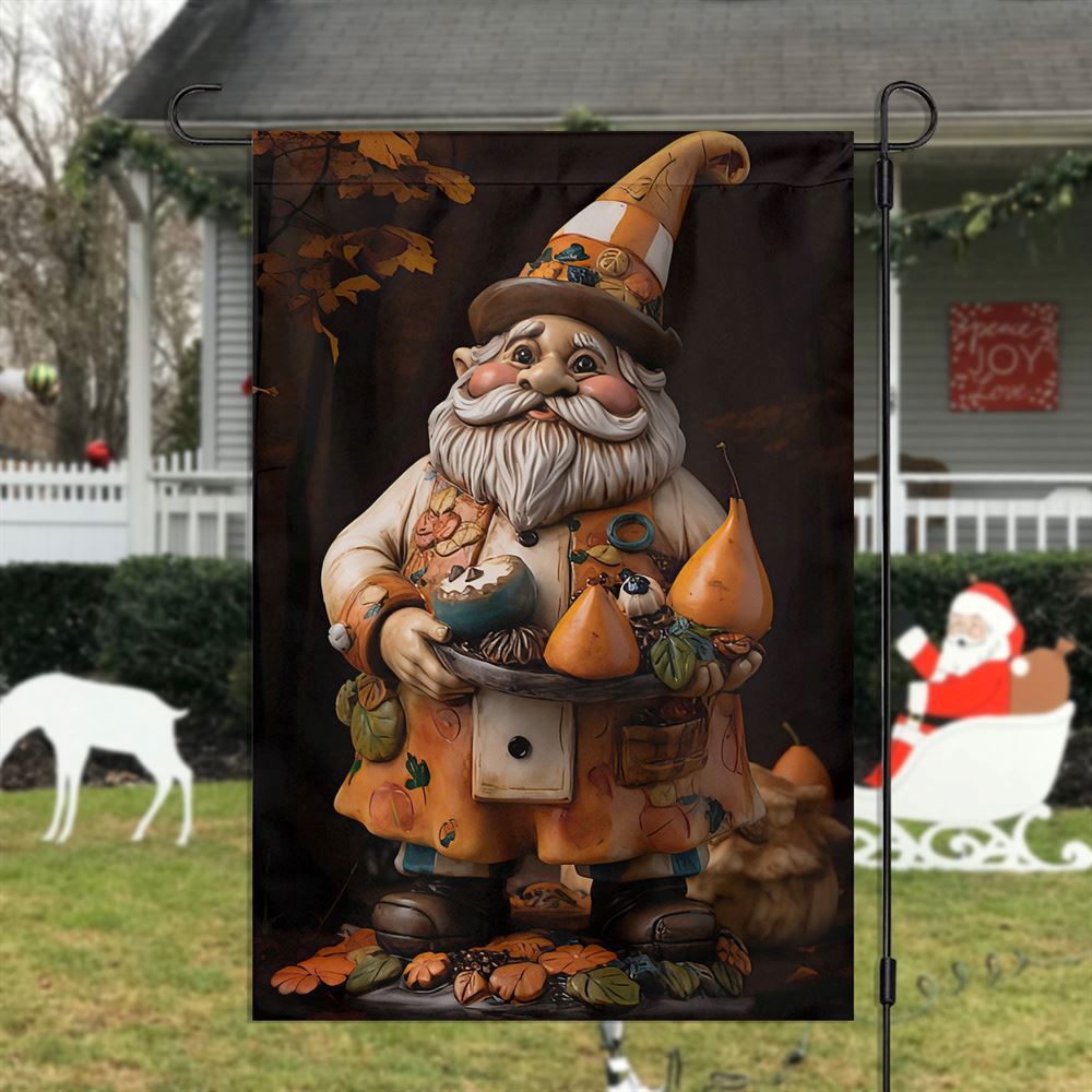Autumn's Keeper The Enchanted Garden Gnome Flag, Christmas Garden Flag, Home Decor Accessories, Christmas Outdoor Decor Ideas