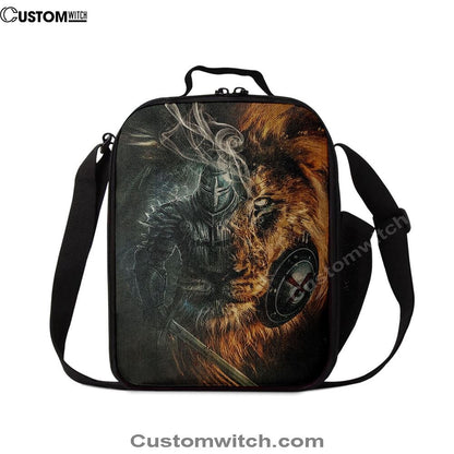 Awesome Warrior And Lion Lunch Bag, Christian Lunch Bag For School, Picnic, Religious Lunch Bag