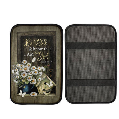 Baby Daisy Be Still And Know That I Am God Car Center Console Cover, Religious Car Armrest Accessories