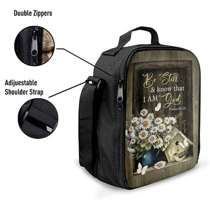 Baby Daisy Be Still And Know That I Am God Lunch Bag, Christian Lunch Bag For School, Picnic, Religious Lunch Bag