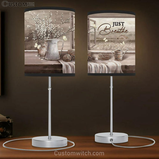 Baby Flower Rope Just Breathe Table Lamb Gift - Bible Verse Table Lamb - Religious Bedroom Decor