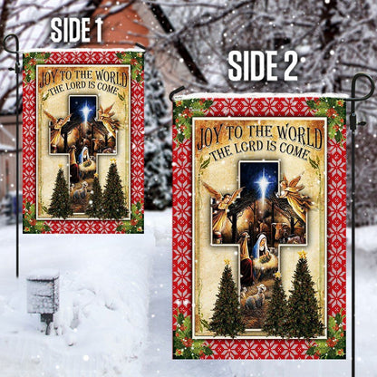 Baby Jesus Christmas Flag Joy To The World The Lord Is Come Flag, Christian Christmas House Flag, Christmas Outdoor Decor Ideas