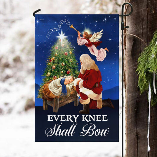 Baby Jesus Flag Every Knee Shall Bow Flag, Christian Christmas House Flag, Christmas Outdoor Decor Ideas