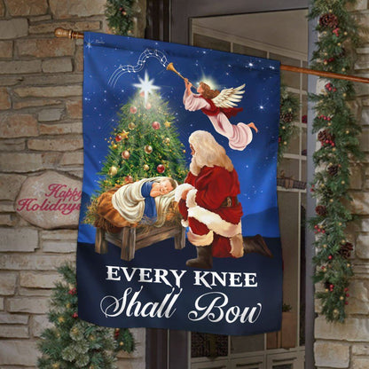 Baby Jesus Flag Every Knee Shall Bow Flag, Christian Christmas House Flag, Christmas Outdoor Decor Ideas