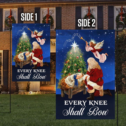 Baby Jesus Flag Every Knee Shall Bow Flag, Christian Christmas House Flag, Christmas Outdoor Decor Ideas