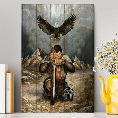 Bald Eagle Warrior Of Christ Canvas Wall Art - Christian Canvas Prints - Bible Verse Canvas Art
