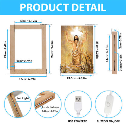Baptism Of Jesus Dove Frame Lamp Art - Bible Verse Art - Christian Inspirational Decor