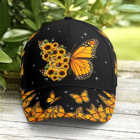 Baseball Cap For Butterflies Lovers Monarch Butterfly Design, Christian Baseball Cap, Religious Cap, Jesus Gift, Jesus Hat