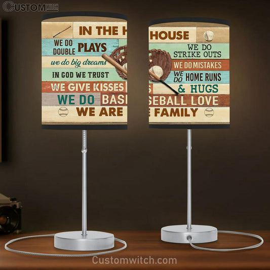 Baseball We Are Family Table Lamb Gift - Bible Verse Table Lamb - Religious Bedroom Decor