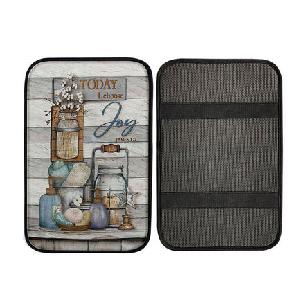 Bathroom Cotton Flower Today I Choose Joy Car Center Console Cover, Christian Auto Armrest Cover