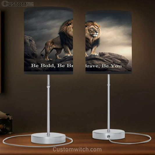 Be Bold Be Brave Be You Lion Table Lamb Art - Lion Table Lamb Wall Decor