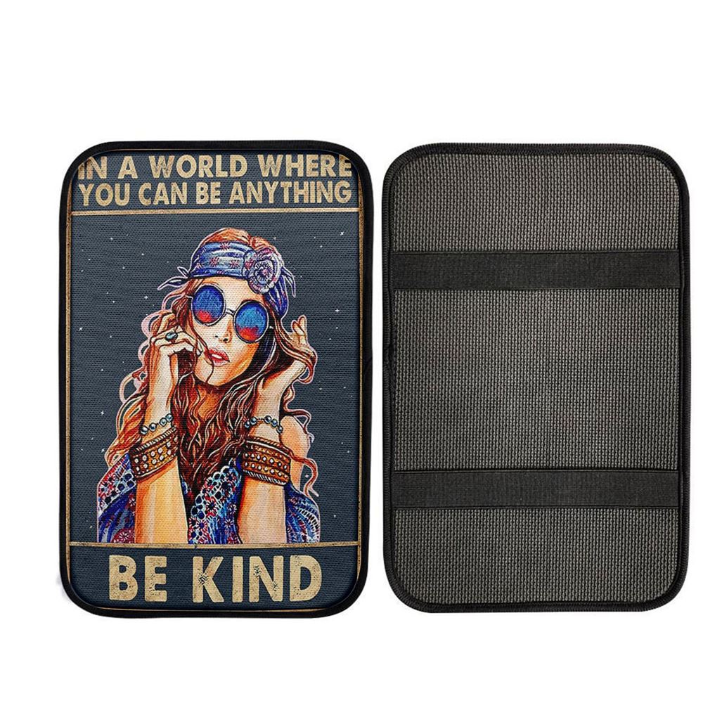 Be Kind Car Armrest Pad - Boho - Hippie Room - Bohemian, Christian Auto Armrest Cover