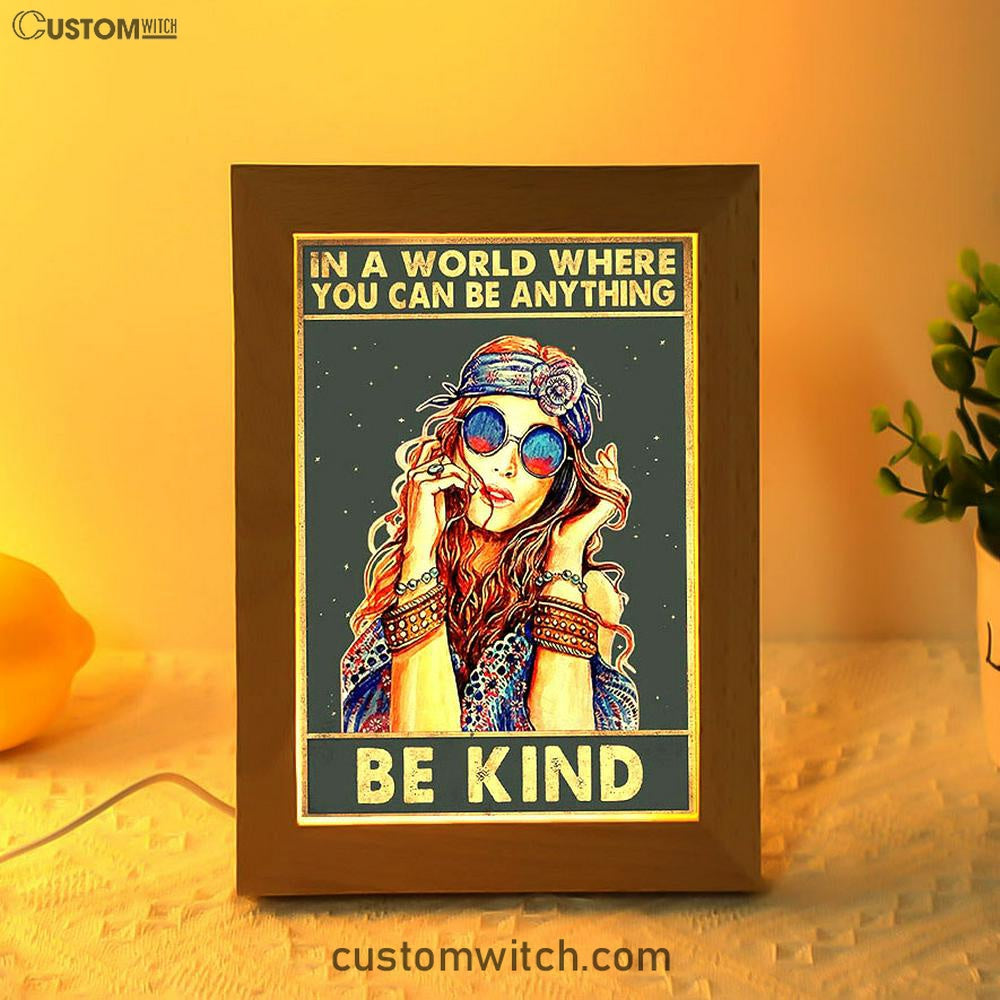 Be Kind Frame Lamp Decor - Boho Decor - Hippie Room Decor - Bohemian Decor