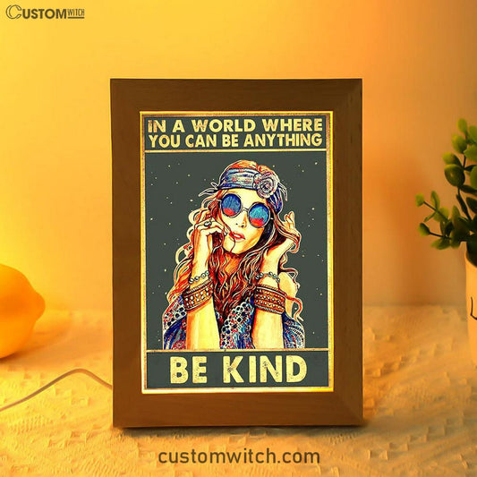 Be Kind Frame Lamp Decor - Boho Decor - Hippie Room Decor - Bohemian Decor