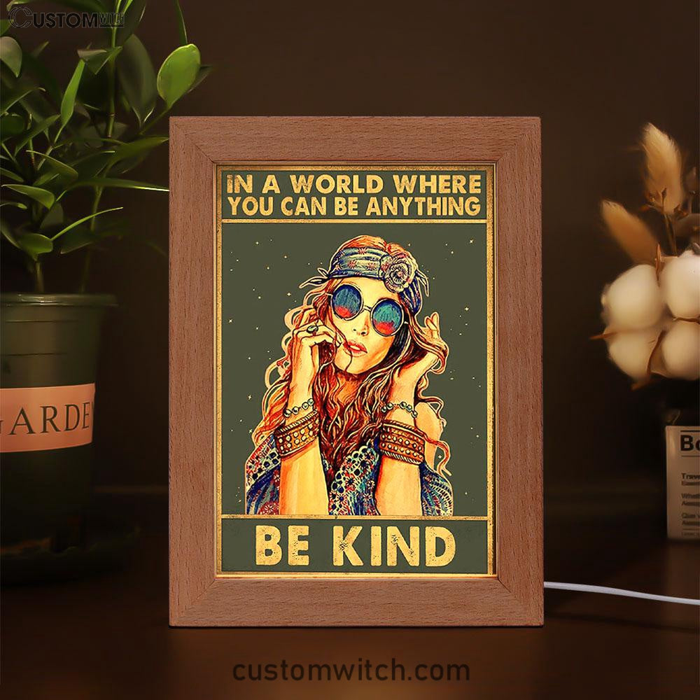 Be Kind Frame Lamp Decor - Boho Decor - Hippie Room Decor - Bohemian Decor
