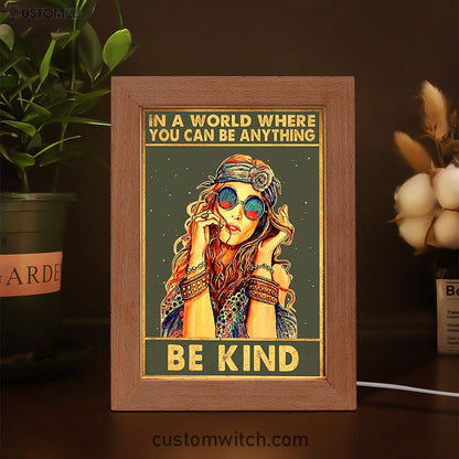 Be Kind Frame Lamp Decor - Boho Decor - Hippie Room Decor - Bohemian Decor