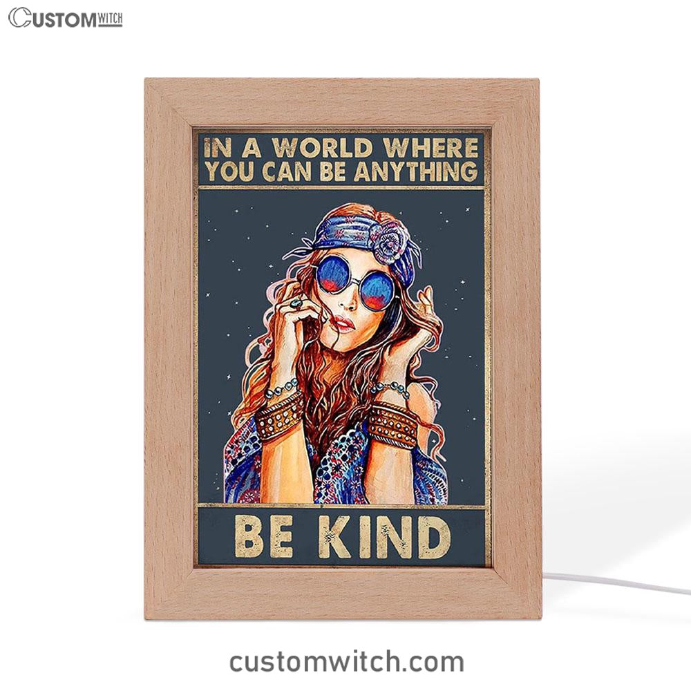 Be Kind Frame Lamp Decor - Boho Decor - Hippie Room Decor - Bohemian Decor