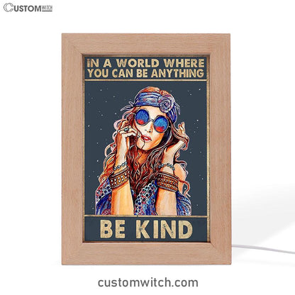 Be Kind Frame Lamp Decor - Boho Decor - Hippie Room Decor - Bohemian Decor