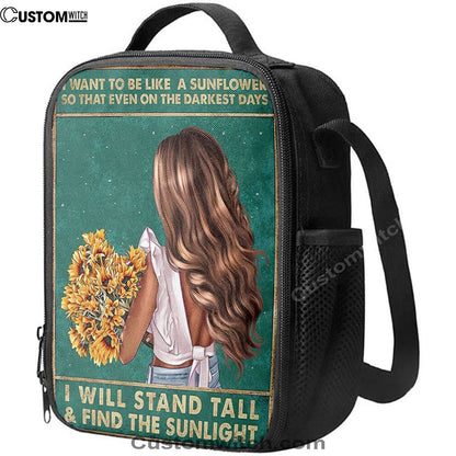 Be Like A Sunflower Lunch Bag, Christian Lunch Bag For School, Picnic, Religious Lunch Bag