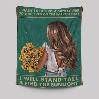 Be Like A Sunflower Tapestry - Boho Hippy Wall Art Decor - Encouragement Gifts For Women, Teen Girls