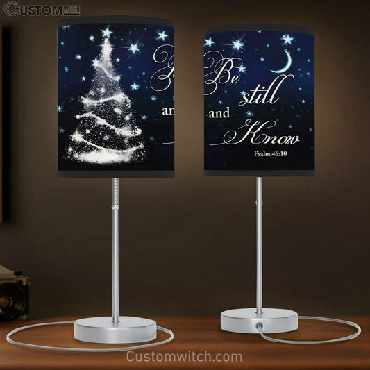 Be Still And Know Psalm 4610 Christmas Tree Table Lamb Gift - Christian Bedroom Decor