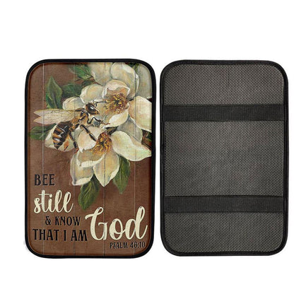 Be Still And Know That I Am God Bee Car Center Console Cover, Christian Car Armrest Cover