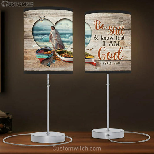 Be Still And Know That I Am God Table Lamb - Boat Jesus Walking On Water Lamb Gift Table Lamb - Christian Lamb Gift - Religious Art
