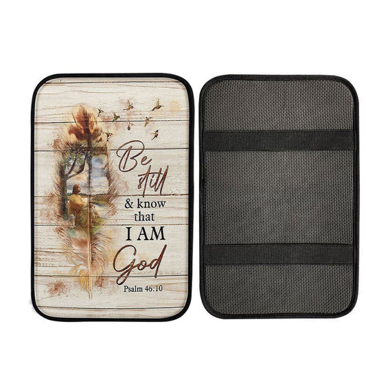 Be Still And Know That I Am God Car Armrest Pad - Jesus And The Lamb Hummingbird Car Armrest Pad, Christian Car Interior Accessories