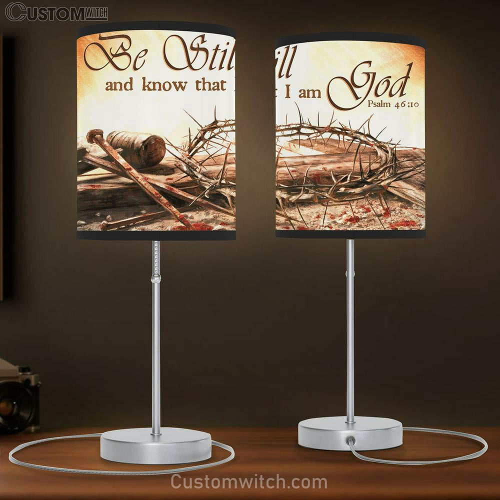 Be Still And Know That I Am God Crown Of Thorn Large Table Lamb Art - Christian Lamb Gift Home Decor - Religious Table Lamb Prints